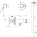 Гигиенический душ Bossini Paloma E37015B.030 со смесителем, С ВНУТРЕННЕЙ ЧАСТЬЮ, хром