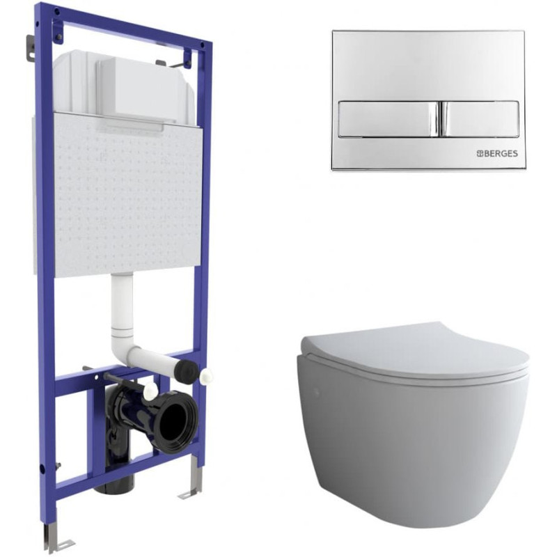 Комплект Berges Wasserhaus Novum 043205 кнопка хром глянцевый