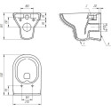 Комплект Cersanit City New Clean On унитаз + инсталляция + стеклянная кнопка смыва