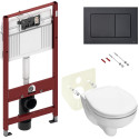 Комплект TECE Now V04 К400407.WC1 кнопка черная матовая