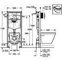 Комплект  Grohe Solido 39186000 подвесной унитаз + инсталляция + кнопка + Гигиенический душ Grohe BauCurve 123072 со смесителем