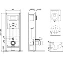 Комплект  Унитаз подвесной Damixa Sirius DX86C1700SC с микролифтом + Система инсталляции для унитазов Damixa DX00.I011.0151 с кнопкой смыва хром глянцевый