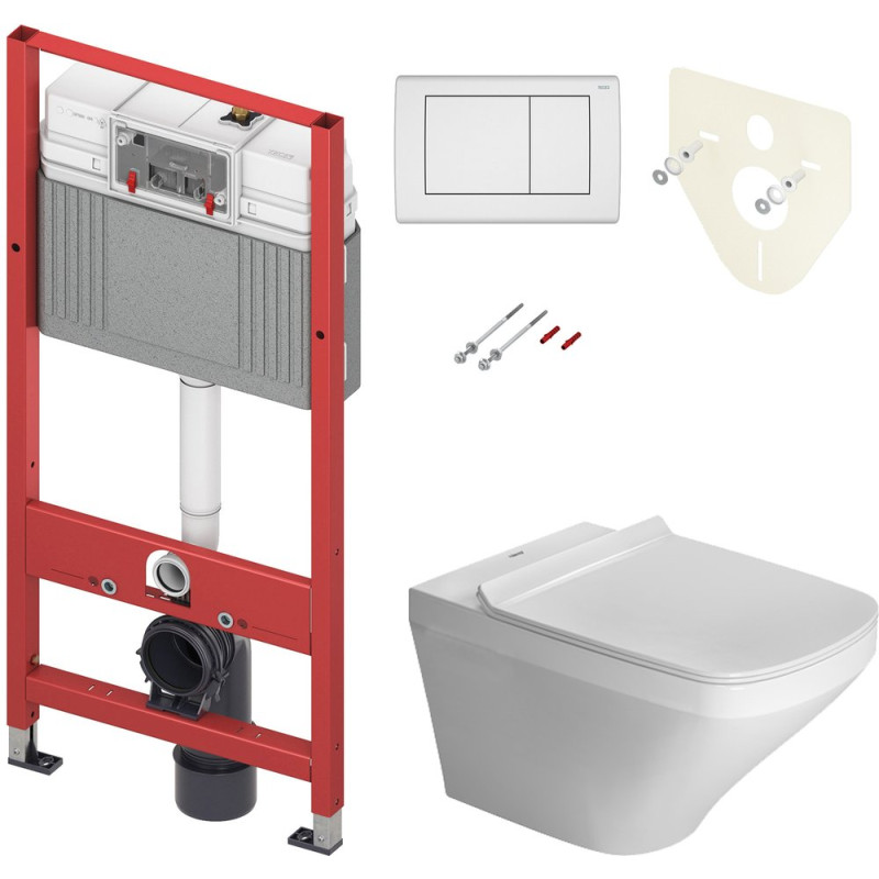 Комплект  Унитаз подвесной Duravit DuraStyle 45510900A1 + Система инсталляции для унитазов TECE Base K440322 с кнопкой смыва