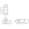 Комплект  Унитаз подвесной Jacob Delafon Escale E1306 + Система инсталляции для унитазов Geberit Duofix Платтенбау 458.125.21.1 4 в 1 с кнопкой смыва