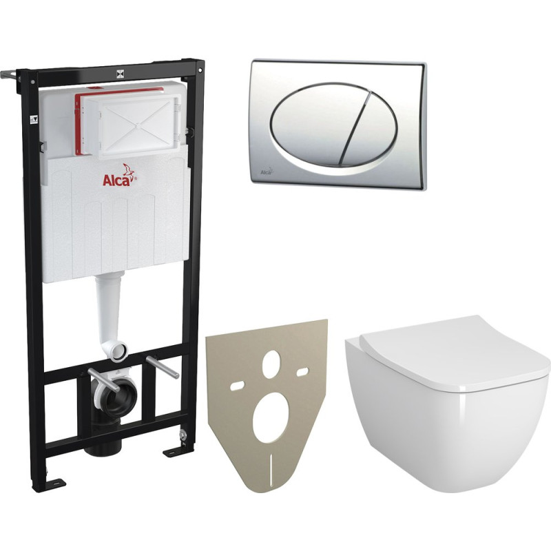 Комплект  Унитаз подвесной VitrA Shift 7742B003-0075 с крышкой 191-003-009 + Система инсталляции AlcaPlast AM101/1120-4:1RS M71-001