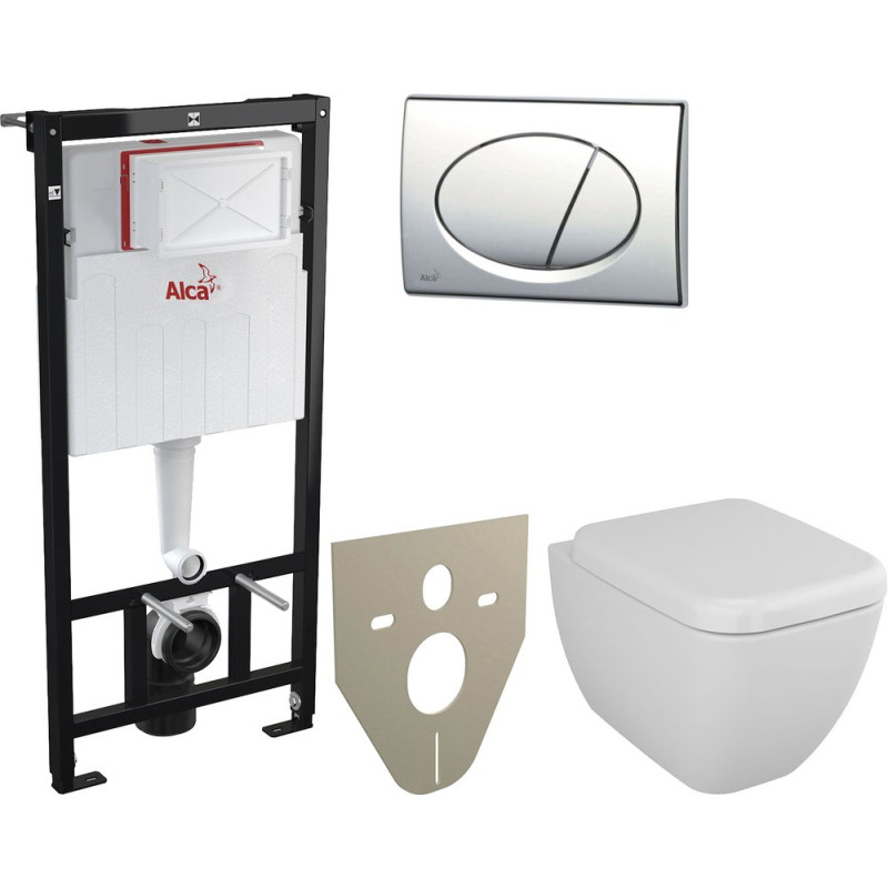 Комплект  Унитаз подвесной VitrA Shift 7742B003-0075 с крышкой + Система инсталляции AlcaPlast AM101/1120-4:1RS M71-001