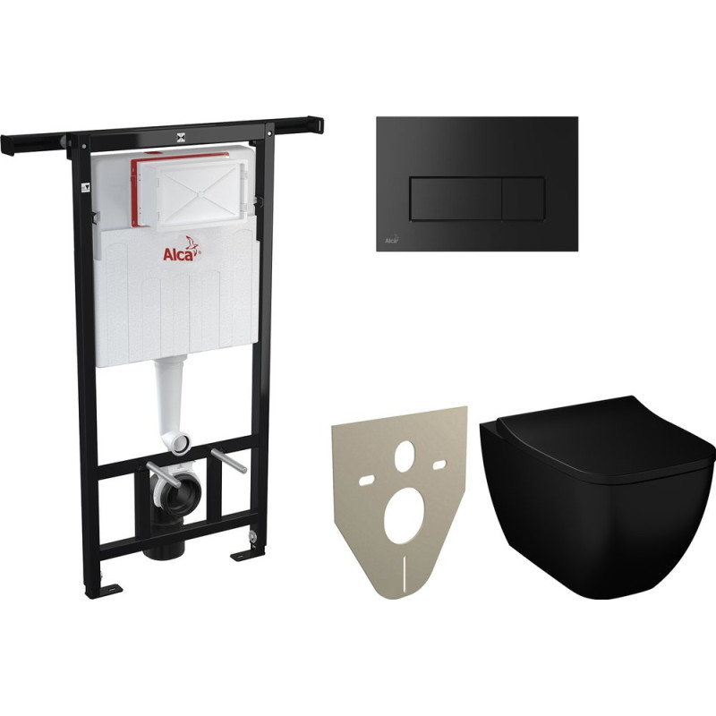 Комплект  Унитаз подвесной VitrA Shift 7742B083-0075 с крышкой + Система инсталляции AM102/1120 + Кнопка смыва AlcaPlast THIN M578 + Шумоизоляционная панель