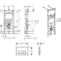 Комплект Инсталляция Geberit Duofix Платтенбау 4 в 1 с белой кнопкой смыва + Унитаз Cersanit Carina new clean on slim lift