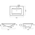 Мебельная раковина Raval QUADRO 75
