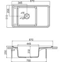 Мойка кухонная AQUATON Беллис 87 шампань