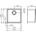 Мойка кухонная Reginox Kansas 40x40 Cuadrat LUX L сталь