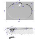 Поддон для душа GuteWetter Deluxe 120x80x2 Q серый