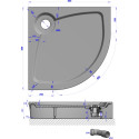 Поддон для душа GuteWetter Deluxe 80x80x16 R серый