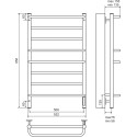 Полотенцесушитель электрический Terminus Евромикс П8 500x850 черный