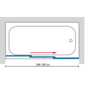 Шторка на ванну GuteWetter Practic Part GV-403A правая 186-190 см стекло бесцветное, профиль матовый хром