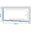 Шторка на ванну GuteWetter Practic Part GV-413A правая 193x85 см стекло бесцветное, профиль матовый хром