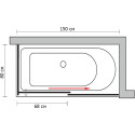 Шторка на ванну GuteWetter Slide Part GV-863A правая 150x80 см стекло бесцветное, профиль хром