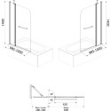 Шторка на ванну IDDIS Ray RAY6CS0i90 100х140, профиль глянцевый алюминий