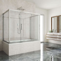 Шторка на ванну Kubele DE019P3U-CLN-CH 170х80 см, профиль хром