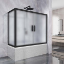 Шторка на ванну Kubele DE019PR4-MAT-BLMT 170х80 см, профиль матовый черный