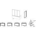 Шторка на ванну Ravak AVDP3-120 Transparent, профиль белый