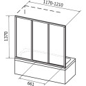 Шторка на ванну Ravak AVDP3-120 Transparent, профиль белый