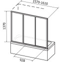 Шторка на ванну Ravak AVDP3-160 Transparent, профиль белый