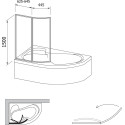 Шторка на ванну Ravak VSK2 Rosa 170 L Transparent + средство для ванн и душевых кабин