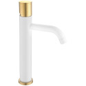 Смеситель Boheme Stick 122-WG.2 для раковины, white touch gold