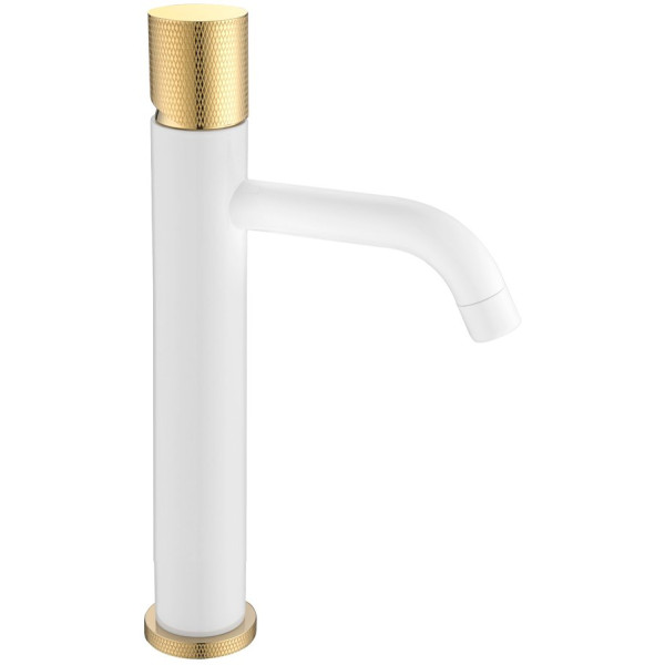 Смеситель Boheme Stick 122-WG.2 для раковины, white touch gold