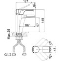 Смеситель D&K Berlin Technische DA1432815 для раковины, черный