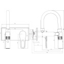 Смеситель Elghansa Squareline 14Q0191-Black С ВНУТРЕННЕЙ ЧАСТЬЮ, для раковины