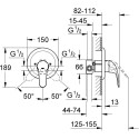 Смеситель Grohe Euroeco 32742000 С ВНУТРЕННЕЙ ЧАСТЬЮ, для душа