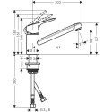 Смеситель Hansgrohe Focus M43 71818800 для кухонной мойки, сталь