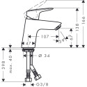 Смеситель Hansgrohe Logis 71077000 для раковины