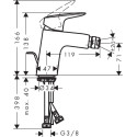 Смеситель Hansgrohe Logis 71204000 для биде, с донным клапаном