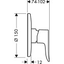 Смеситель Hansgrohe Metris 31686000 С ВНУТРЕННЕЙ ЧАСТЬЮ, для душа