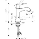 Смеситель Hansgrohe Metris Classic 31075000 для раковины