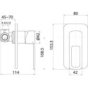 Смеситель IDDIS Slide SLIBL00i66 С ВНУТРЕННЕЙ ЧАСТЬЮ, для душа