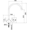 Смеситель Milardo Duplex DUPSB0JM05 для кухонной мойки