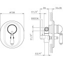 Смеситель Nicolazzi Signal 3460CR76 С ВНУТРЕННЕЙ ЧАСТЬЮ, для ванны с душем, хром