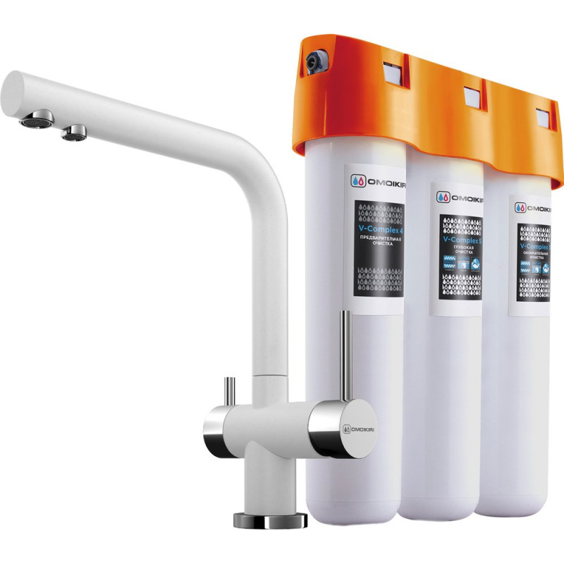Смеситель Omoikiri Nagano WH 4054.8028 для кухонной мойки с фильтром