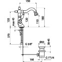 Смеситель Webert Alexandra AL710402065 бронза для  биде