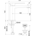 Смеситель Webert Pegaso PE830102560 для раковины, чёрный