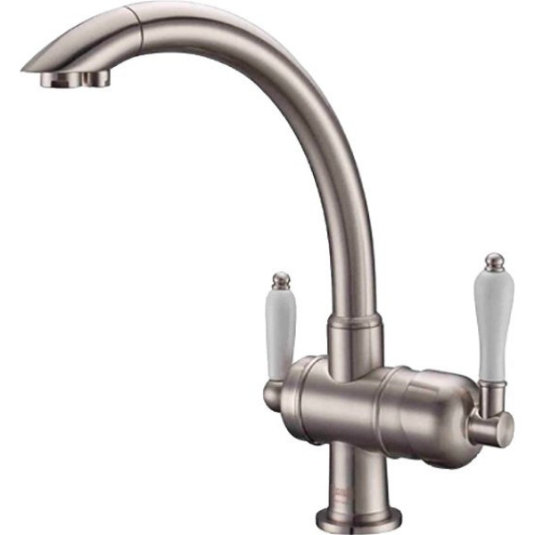 Смеситель Zorg Clean Water ZR 327 YF nickel для кухонной мойки