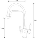 Смеситель Zorg Sanitary ZR 342-6 YF Black для кухонной мойки