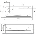 Акриловая ванна AM.PM Gem 160x70 см с каркасом + шторка на ванну