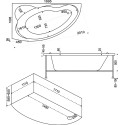 Акриловая ванна Bas Лагуна 170 см R с г/м