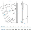 Акриловая ванна Koller Pool Nadine 150x100 L