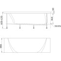 Акриловая ванна Marka One Pragmatika 173-155х75 обрезная, с каркасом